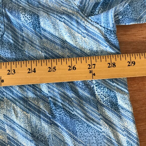 Tommy Bahama 100% Silk Shirt Men XXL Blue Striped Button Up Pocket Short Sleeve - Picture 8 of 12